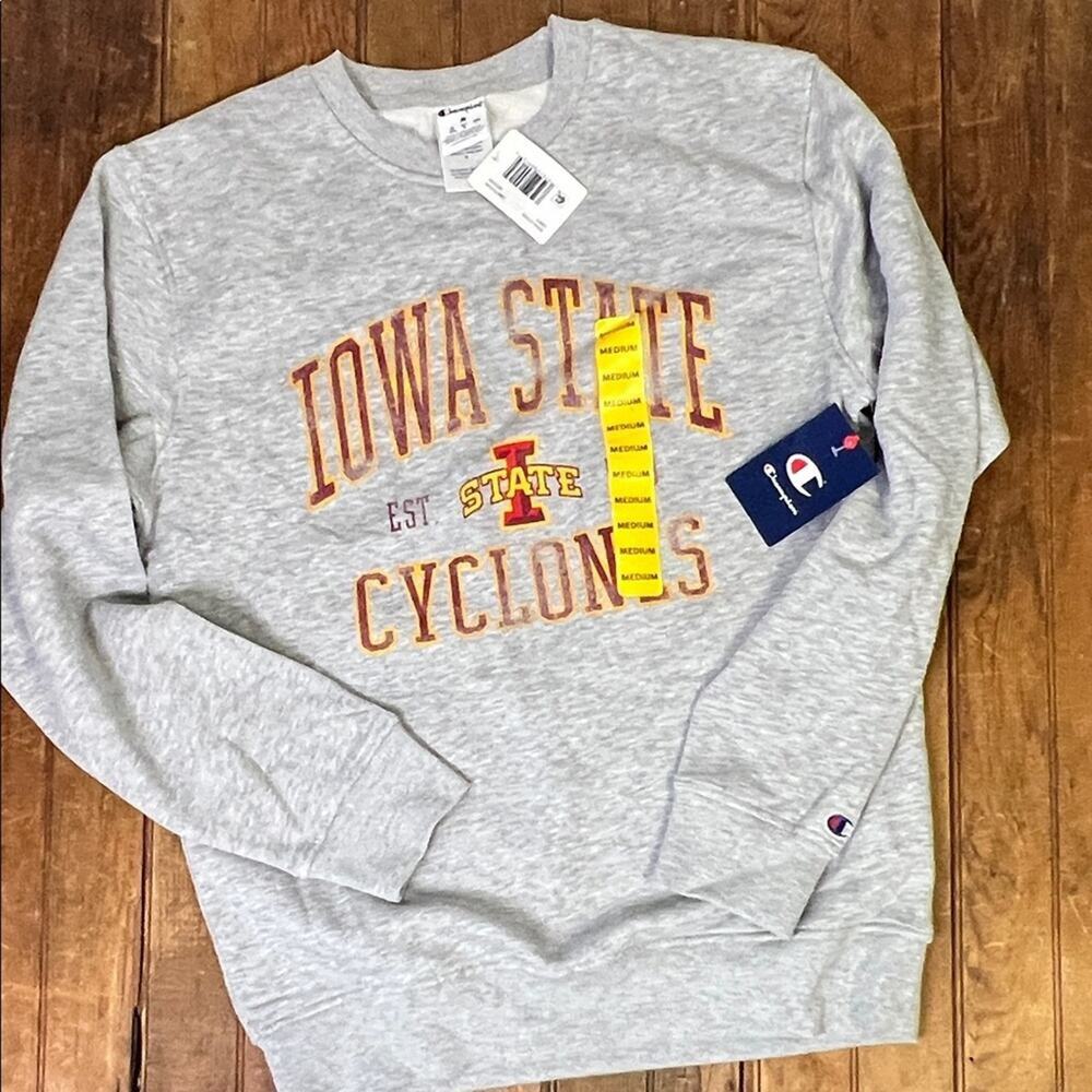 Champion crew neck Gray Iowa State Cyclones Sweatshirt New NWT size medium